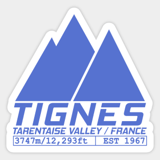 Tignes France Ski Resort Tarentaise Valley Skiing Sticker